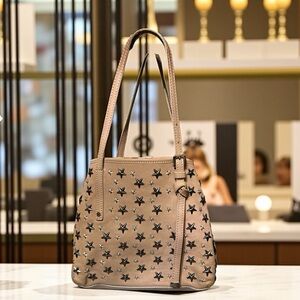 Jimmy Choo Stylish Tan Shoulder Bag with Star Accents | Pre-loved